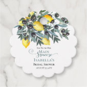 Main Squeeze Lemons | Vrijgezellenfeest zwarte oli Bedankjes Labels (Voorkant)