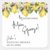 Main Squeeze Lemons Wedding of Vrijgezellenfeest Vierkante Sticker (Voorkant)