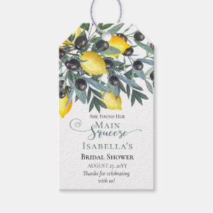 Main Squeeze Lemons   Zwarte olijven Vrijgezellenf Cadeaulabel