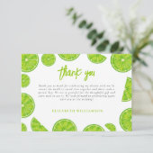 Main Squeeze Lime Groene Bruiloftsborrel Bedankkaart (Staand voorkant)
