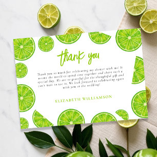 Main Squeeze Lime Groene Bruiloftsborrel Bedankkaart