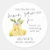 Main Squeeze Limoncello Bruiloftsfeest Bedankt Ronde Sticker (Voorkant)
