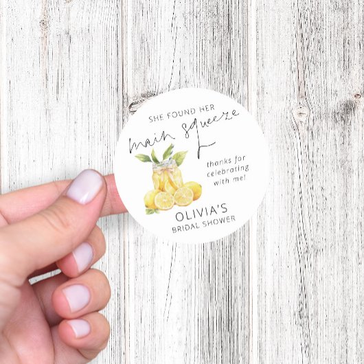 Main Squeeze Limoncello Bruiloftsfeest Bedankt Ronde Sticker