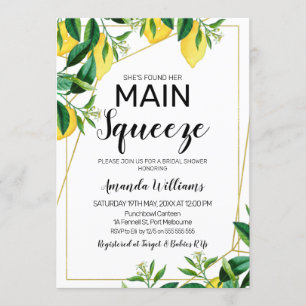 Main squeeze line art bruids douche uitnodiging