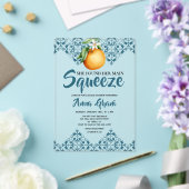 Main Squeeze Mediterraan Vrijgezellenfeest Blauw Acryl Uitnodigingen (Insitu (Huwelijk))