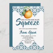 Main Squeeze Mediterraan Vrijgezellenfeest Blauw Kaart (Voorkant / Achterkant)