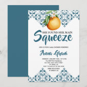 Main Squeeze Mediterrane Bruiloftsborrel Blauw Kaart (Voorkant / Achterkant)