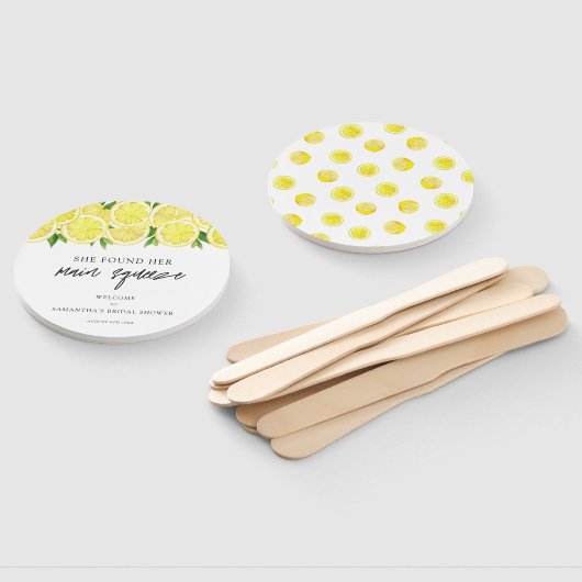 Main Squeeze Modern Simple Lemon Vrijgezellenfeest Handwaaier (Niet-gemonteerd)