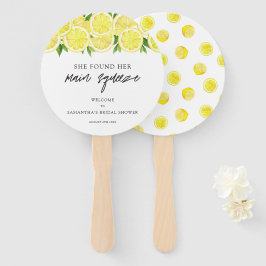 Main Squeeze Modern Simple Lemon Vrijgezellenfeest Handwaaier