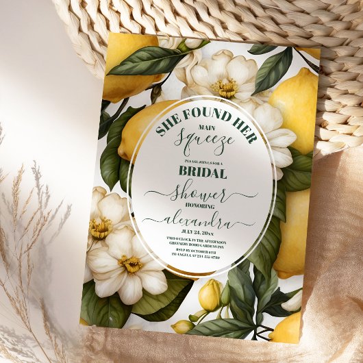 Main Squeeze Modern Waterverf Lemon Vrijgezellenfe Kaart