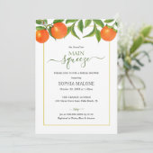 Main Squeeze Oranje Vrijgezellenfeest Kaart (Staand voorkant)