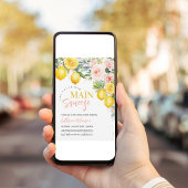 Main Squeeze Pink Floral Lemon Vrijgezellenfeest Kaart