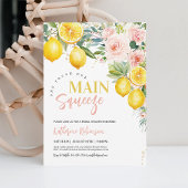 Main Squeeze Pink Floral Lemon Vrijgezellenfeest Kaart