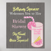 Main Squeeze Roze Limonade Bruiloft Welkom Poster (Voorkant)