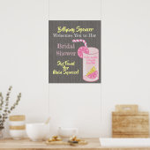 Main Squeeze Roze Limonade Bruiloftsborrel Welkom Poster (Keuken)