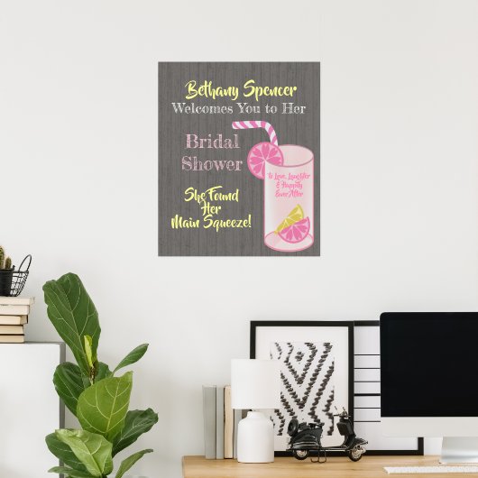 Main Squeeze Roze Limonade Bruiloftsontvangst Poster (Thuiskantoor)