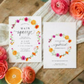 Main Squeeze Roze Oranje Citrus Bruidsmeisjesfeest Kaart