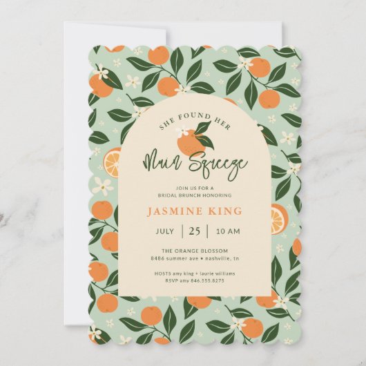 Main Squeeze Sinaasappel Citrus Bruids Brunch Kaart (Voorkant)