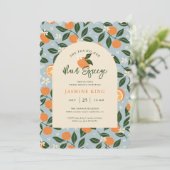 Main Squeeze Sinaasappel Citrus Bruids Brunch Kaart (Staand voorkant)