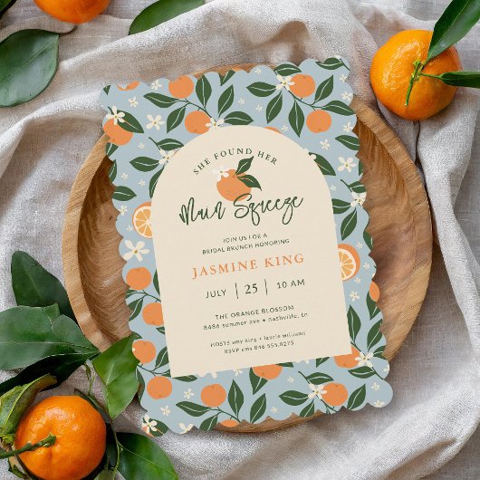 Main Squeeze Sinaasappel Citrus Bruids Brunch Kaart
