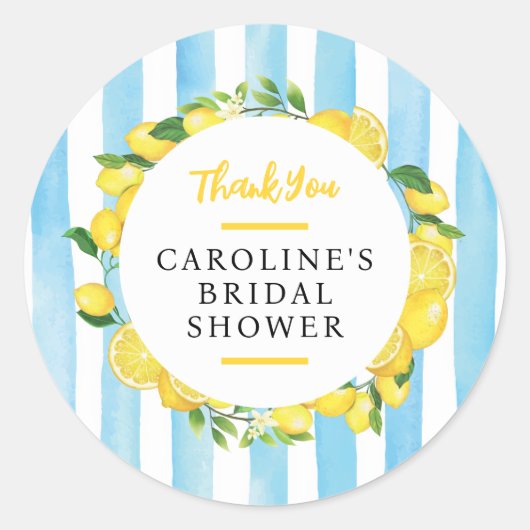 Main Squeeze Summer Lemon Bruiloft Favoriet Ronde Sticker (Voorkant)