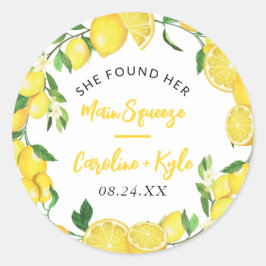 Main Squeeze Summer Lemon Bruiloft Favoriet Ronde Sticker