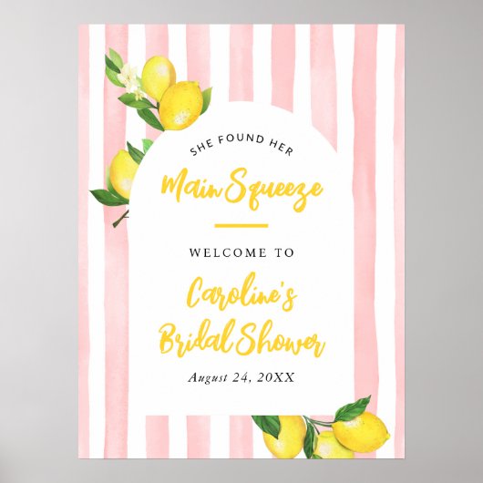 Main Squeeze Summer Lemon Bruiloftsontvangst Poster (Voorkant)