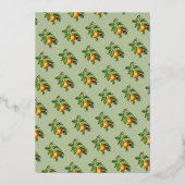 Main Squeeze Tangerine Oranje Navy Vrijgezellenfee Folie Uitnodiging (Achterkant)