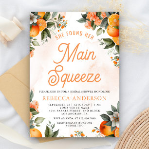 Main Squeeze Tangerine Sinaas Citroen Bruiloftsbor Kaart