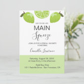 Main Squeeze Tropical Citrus Green Bridal Shower  Kaart (Staand voorkant)