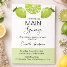 Main Squeeze Tropical Citrus Green Bridal Shower