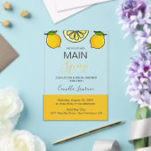 Main Squeeze Tropical Citrus Lemon Bridal Shower  Acryl Uitnodigingen (Insitu (Huwelijk))