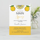 Main Squeeze Tropical Citrus Lemon Bridal Shower  Kaart (Staand voorkant)