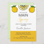 Main Squeeze Tropical Citrus Lemon Bridal Shower  Kaart (Voorkant / Achterkant)