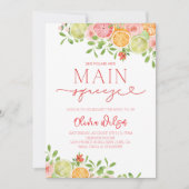 "Main Squeeze" Vrijgezellenfeest - Citrus zomerfee Kaart (Voorkant)