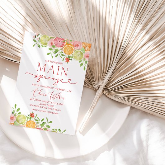 "Main Squeeze" Vrijgezellenfeest - Citrus zomerfee Kaart
