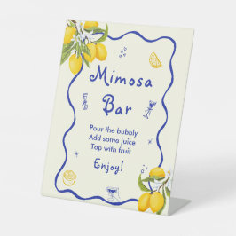 Main Squeeze Vrijgezellenfeest Lemon Mimosa Bar Reclamebord Met Voetstuk