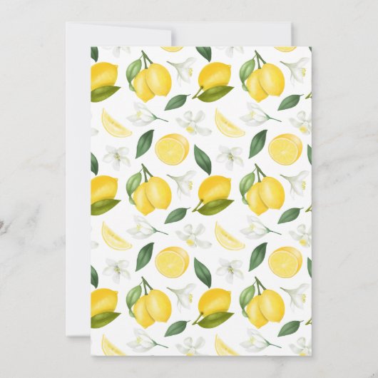 Main Squeeze Vrijgezellenfeest Lemon Uitnodiging (Achterkant)