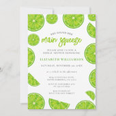 Main Squeeze Watercolor Lime Groen Bruidsdiner Kaart (Voorkant)