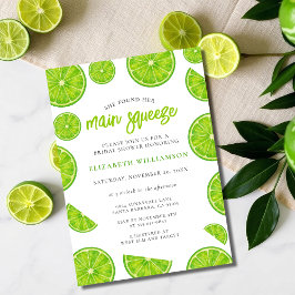Main Squeeze Watercolor Lime Groen Bruidsdiner Kaart