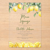 Main Squeeze Waterverf Elegant Vrijgezellenfeest Acryl Uitnodigingen (Voorkant)