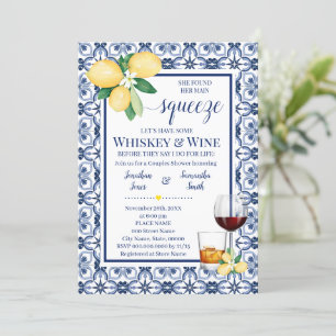 Main Squeeze Whiskey & Wine Mediterranean Shower Kaart