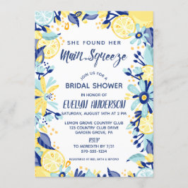 Main Squeeze Yellow Lemons Mint Briday Shower Kaart
