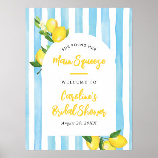 Main Squeeze Zomer Citroen Bruiloft Feest Welkom Poster