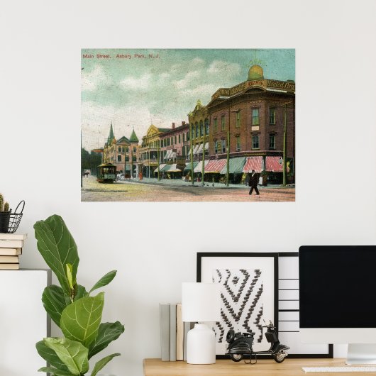 Main St., Asbury Park, NJ 1906 Poster (Thuiskantoor)