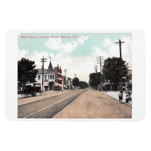Main St., Belmar, New Jersey 1906 Briefkaart Magneet (Horizontaal)