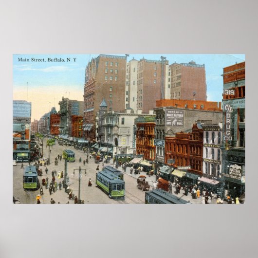 Main St., Buffalo 1913 Poster (Voorkant)