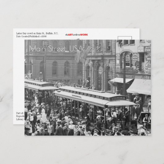 Main St., Buffalo, N.Y. Briefkaart (Voorkant / Achterkant)