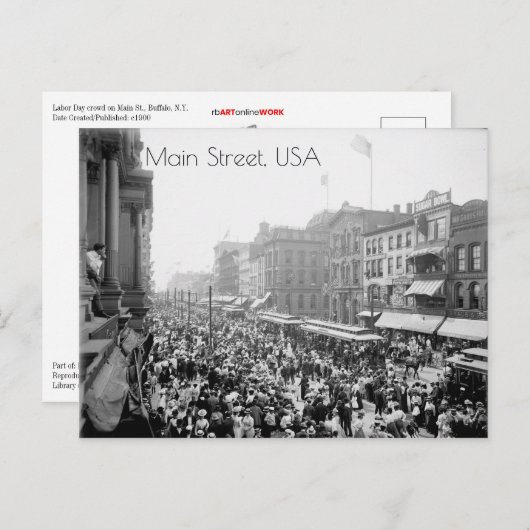 Main St., Buffalo, N.Y. Briefkaart (Voorkant / Achterkant)