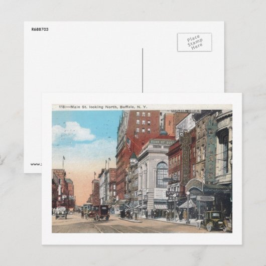 Main St., Buffalo, New York  Briefkaart (Voorkant / Achterkant)
